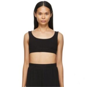 SKIMS waffle scoop bra in onyx black size xs